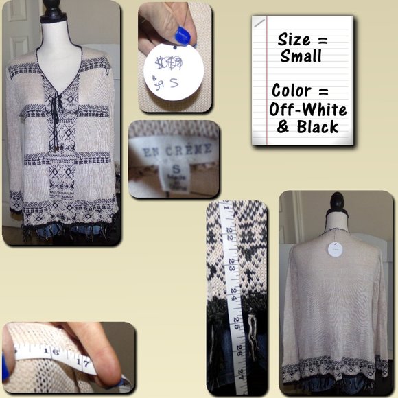 NWT! Fringe V-Neck Sweater {L3} - Picture 1 of 6